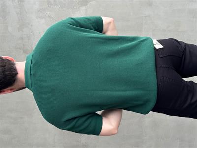 Erkek Yüksek Kalite Oversize Kalıp Fermuar Detaylı Polo Yaka Triko T-Shirt-Yeşil(E1610)