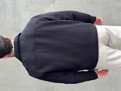 Erkek Yüksek Kalite Oversize Kalıp İçi Astarlı Örgü Desen Detaylı Yazlık Ceket-Siyah(E1622)