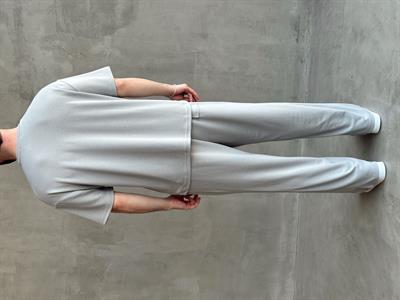Erkek Yüksek Kalite Oversize Kalıp Oysh Kumaş Eşofman T-Shirt Takım-Gri(E1688)