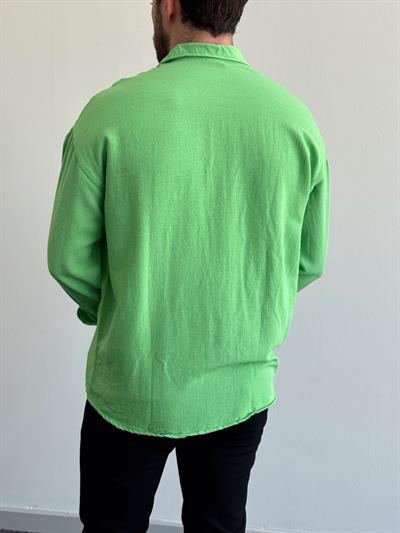 Erkek Yüksek Kalite Oversize Kalıp Yazlık Salaş Gömlek-Yeşil(E1439)