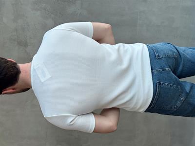 Erkek Yüksek Kalite Regular Fit Düğme Detaylı Bisiklet Yaka T-Shirt-Beyaz(E1659)