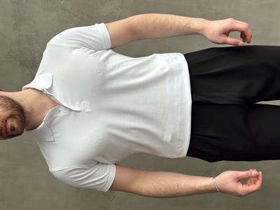 Erkek Yüksek Kalite Regular Kalıp Düğmeli Polo Yaka T-Shirt-Beyaz(1671)