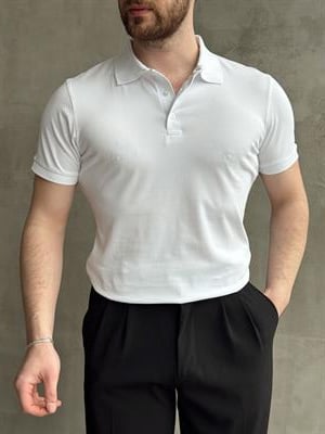 Erkek Yüksek Kalite Regular Kalıp Düğmeli Polo Yaka T-Shirt-Beyaz(1671)