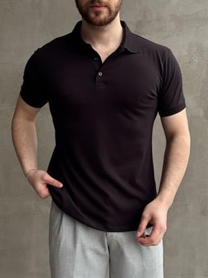 Erkek Yüksek Kalite Regular Kalıp Düğmeli Polo Yaka T-Shirt-Siyah(1671)