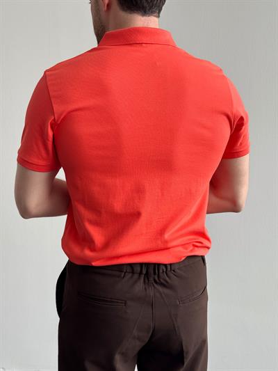 Erkek Yüksek Kalite Regular Kalıp Polo Yaka T-Shirt-Nar(E1282)