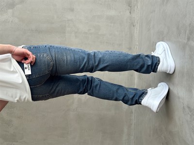 Erkek Yüksek Kalite Yıkamalı Taşlı Regular Kalıp Kot Pantolon Jeans-Eskitme(E1596) TD:976