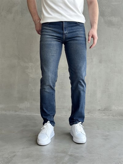 Erkek Yüksek Kalite Yıkamalı Taşlı Regular Kalıp Kot Pantolon Jeans-Rewind(E1596) TD:675