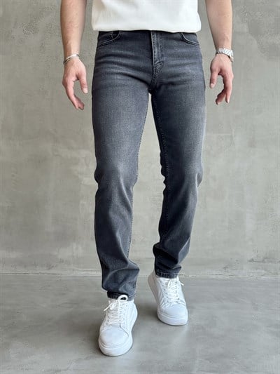 Erkek Yüksek Kalite Yıkamalı Taşlı Regular Kalıp Kot Pantolon Jeans-Washed Grey(E1596) TD:666Ketench