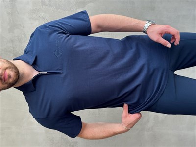 Erkek Zamansız Model Regular Kalıp Fermuar Detaylı T-Shirt-Lacivert(E1784)