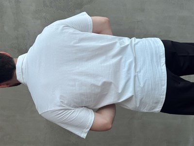 Erkek Zamansız Model Regular Kalıp Fermuar Detaylı T-Shirt-Beyaz(E1784)