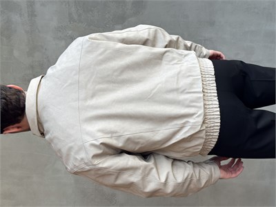 Erkek Zamansız Regular Kalıp Klasik Yaka Suni Deri Bomber Ceket-Bej(E1878)