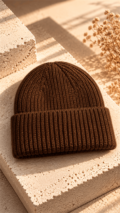 Unisex Premium Yün Triko Bere-Kahverengi(E1905)Ketench