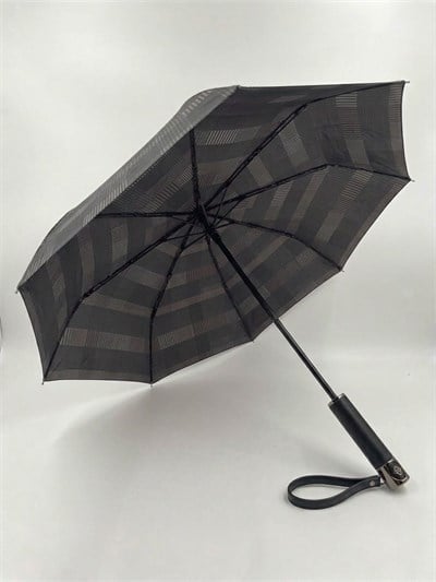 Unisex Rüzgarda Kırılmayan 10 Telli Tam Otomatik Açıp Kapanabilen Şemsiye-Kahverengi(E1825)