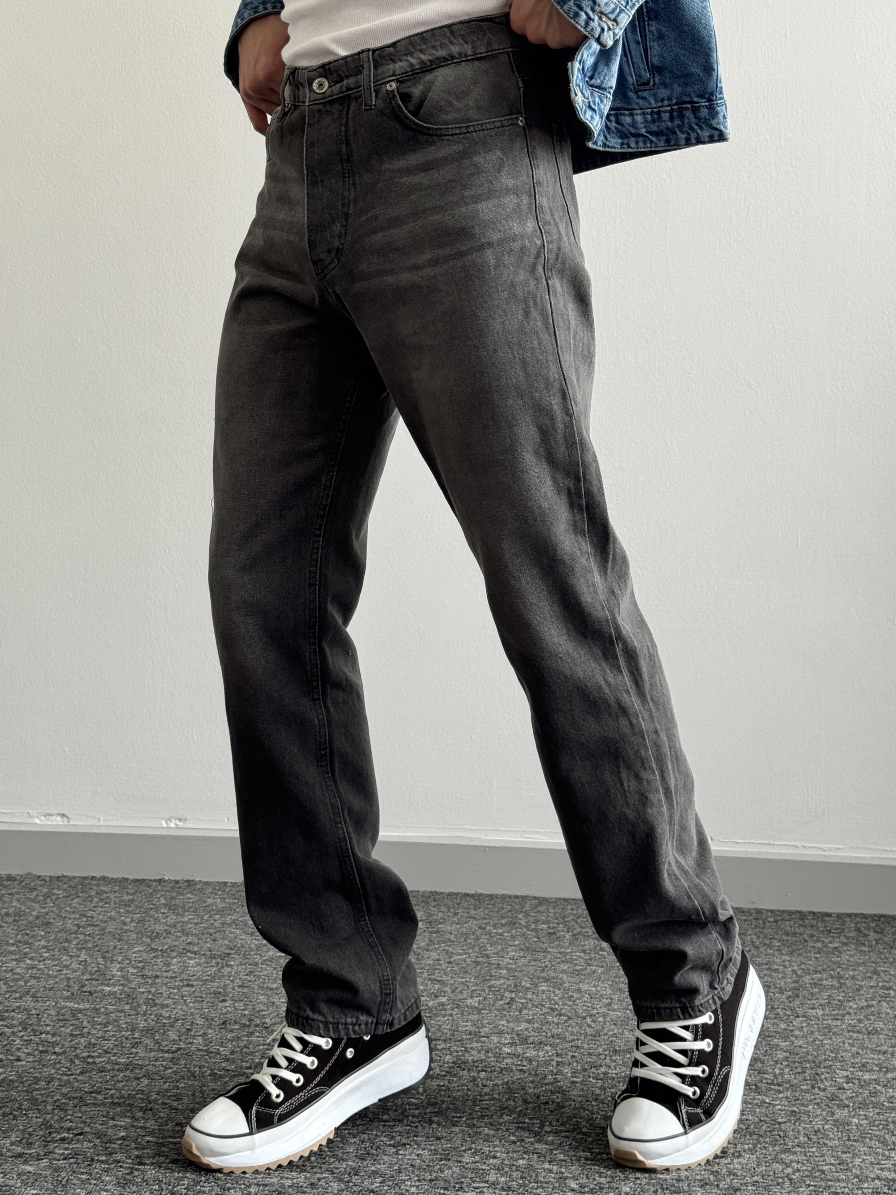 Erkek Baggy Rahat Kalıp Kot Pantolon Jean-Küf(E1005)Ketench