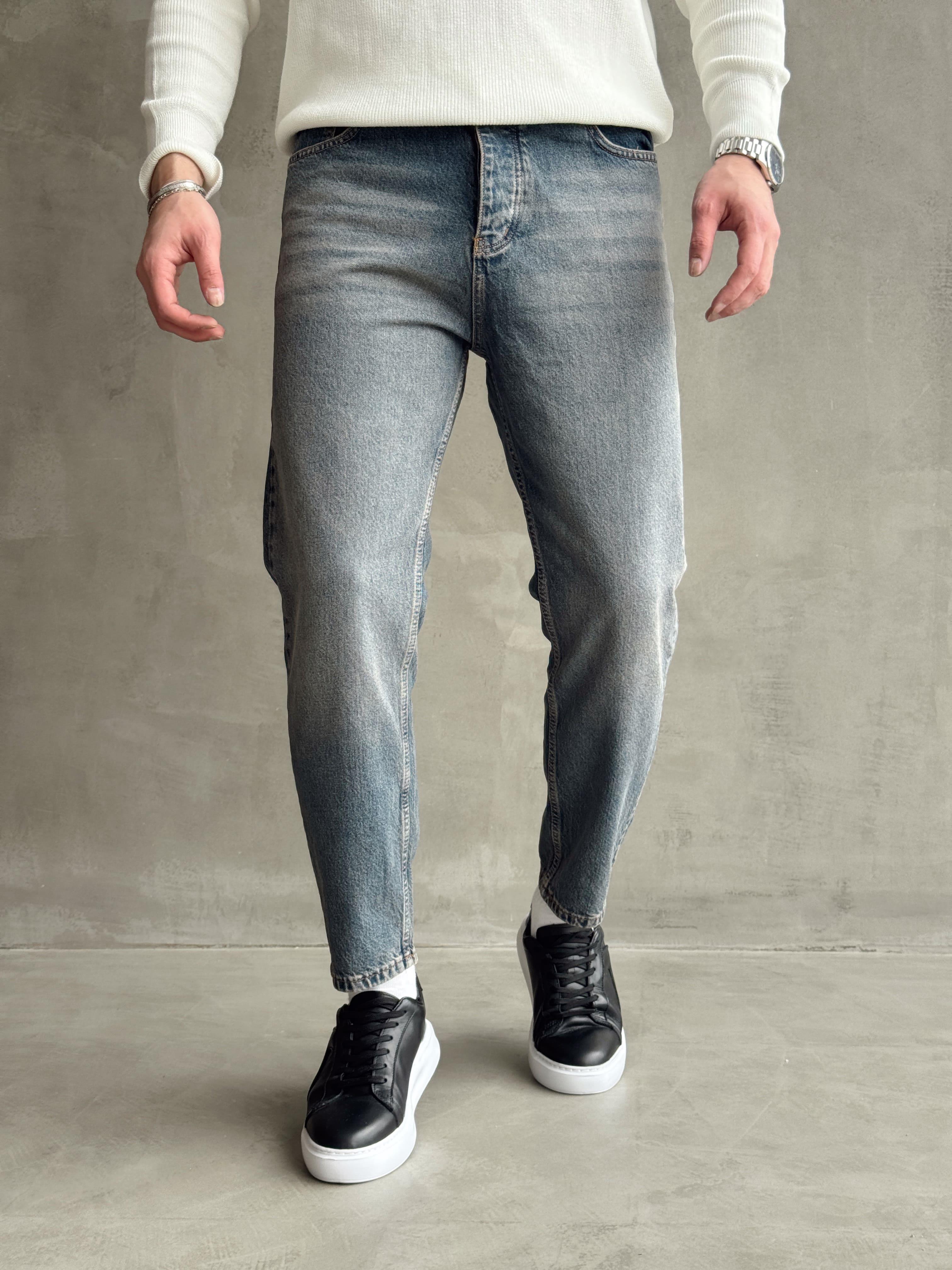 Erkek Boyfrend Rahat Regular Jeans-Eskitme(E1002) TD:970Ketench