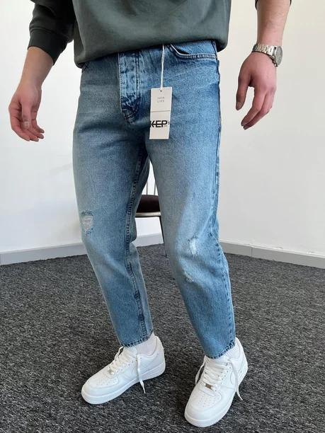 Erkek Boyfrend Rahat Regular Jeans-Mavi(E1002)Ketench
