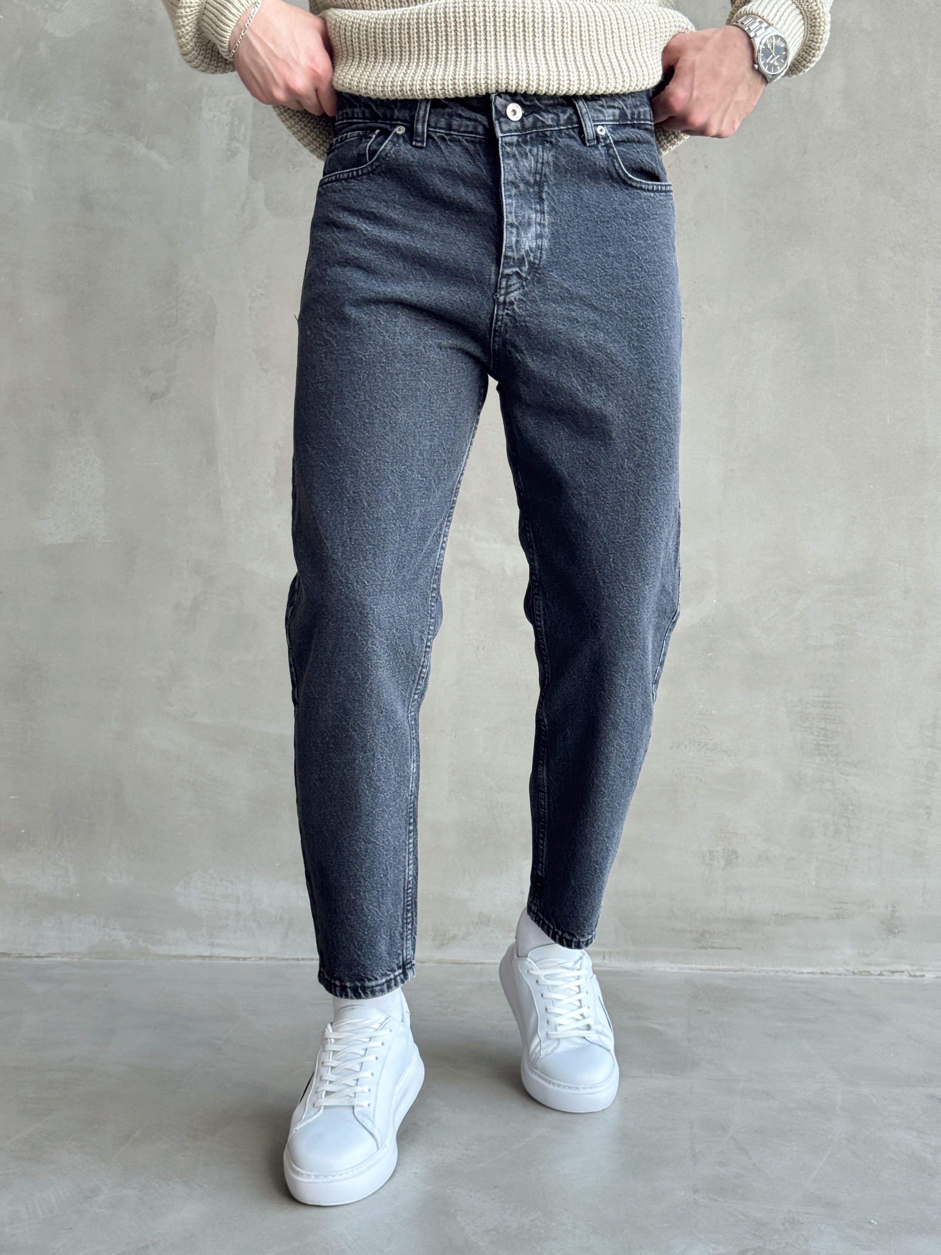 Erkek Boyfrend Rahat Regular Jeans-Washed Grey(E1002) TD:711-1Ketench