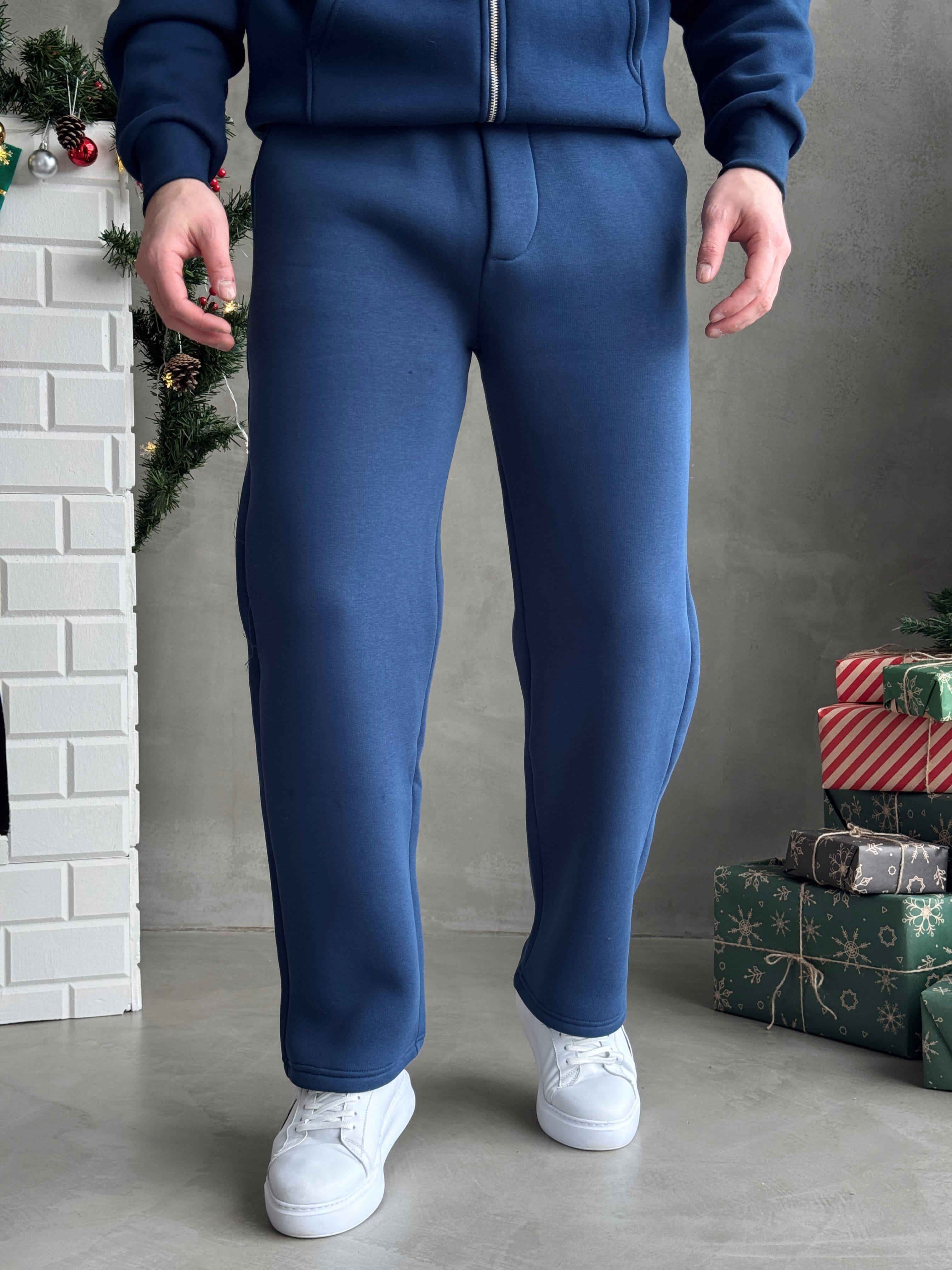 Erkek Elit Kalite Cep Detaylı Baggy Kalıp Basic 3 İplik Eşofman Altı-Mavi(E1587)Ketench