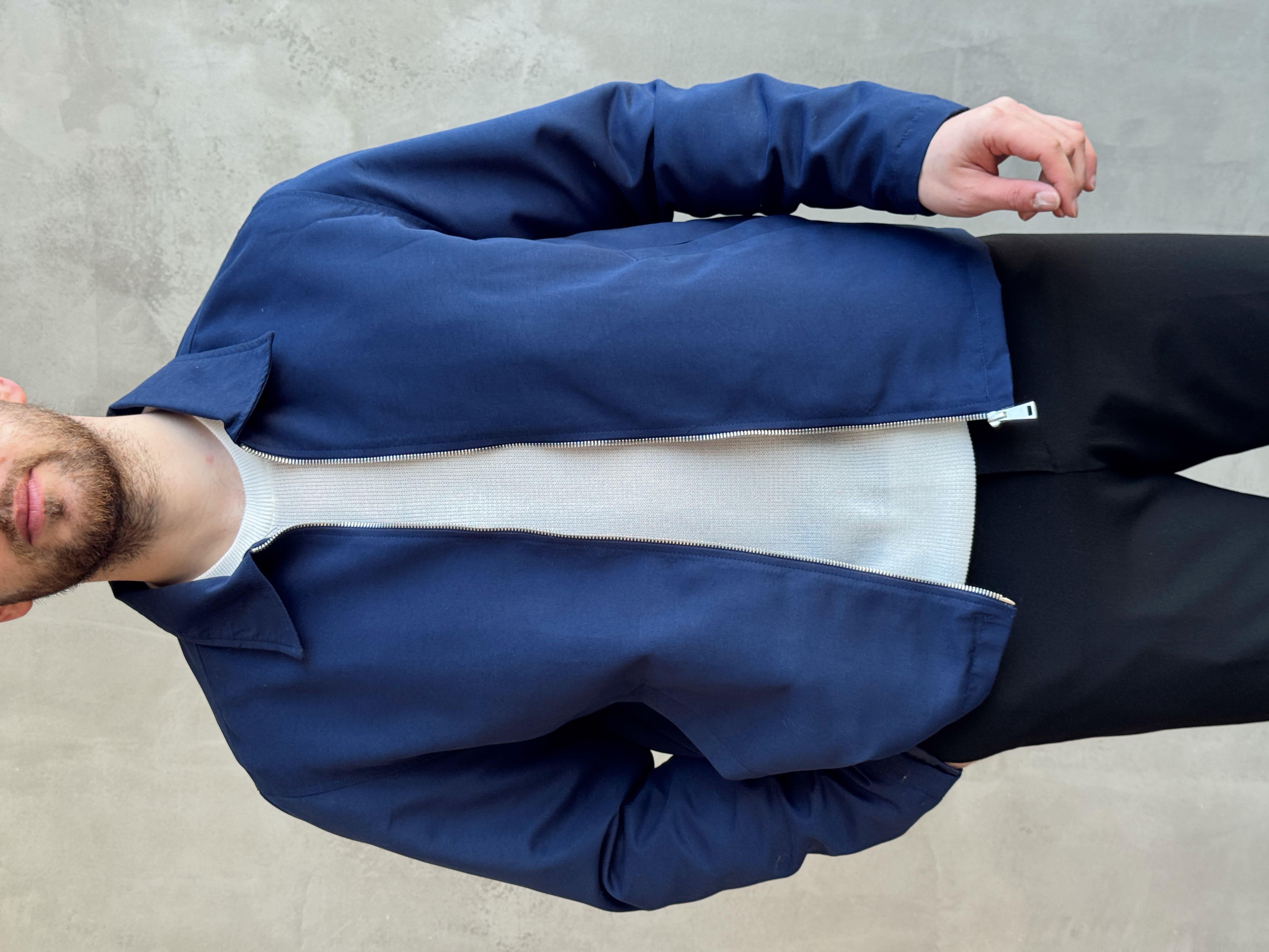 Erkek Elit Kalite Oversize Kalıp İçi Astarlı İnce Yazlık Gabardin Kumaş Ceket-Lacivert(E1653)Ketench