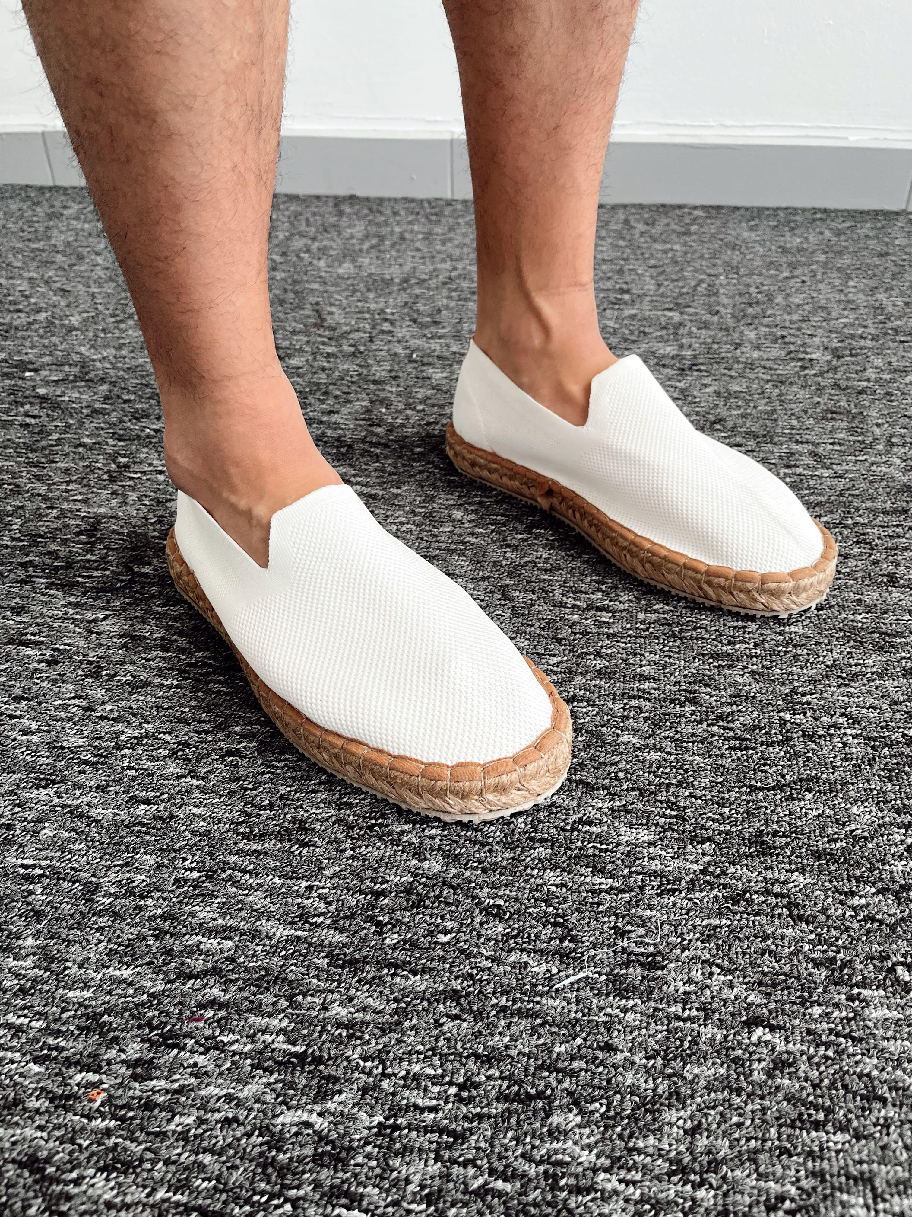 Erkek Keten Espadril Ayakkabı-Beyaz(E1061)Ketench