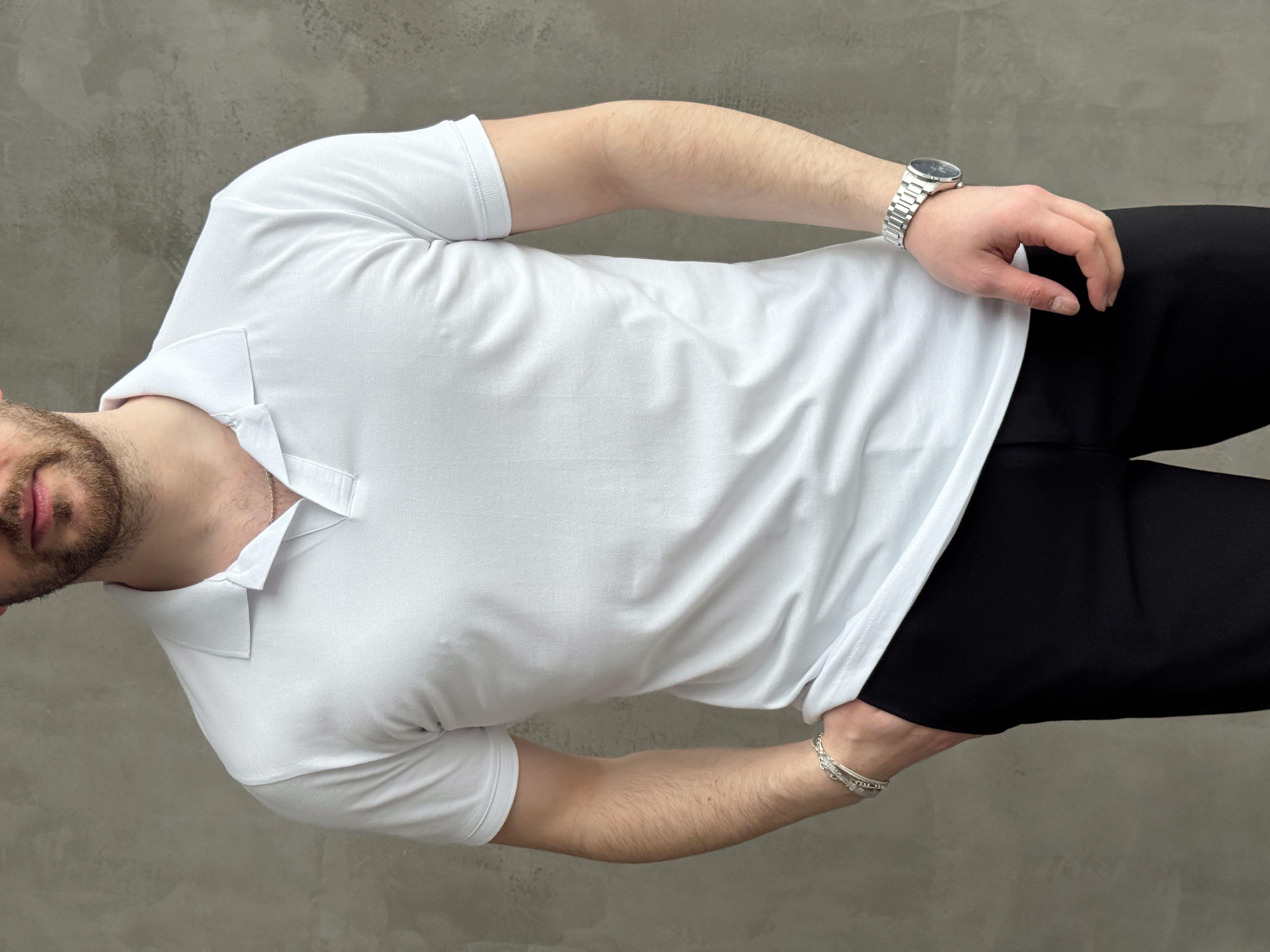 Erkek Ketench Özel Koleksiyon Regular Fit %100 Pamuk Pat Yaka T-Shirt-Beyaz(E1638)Ketench