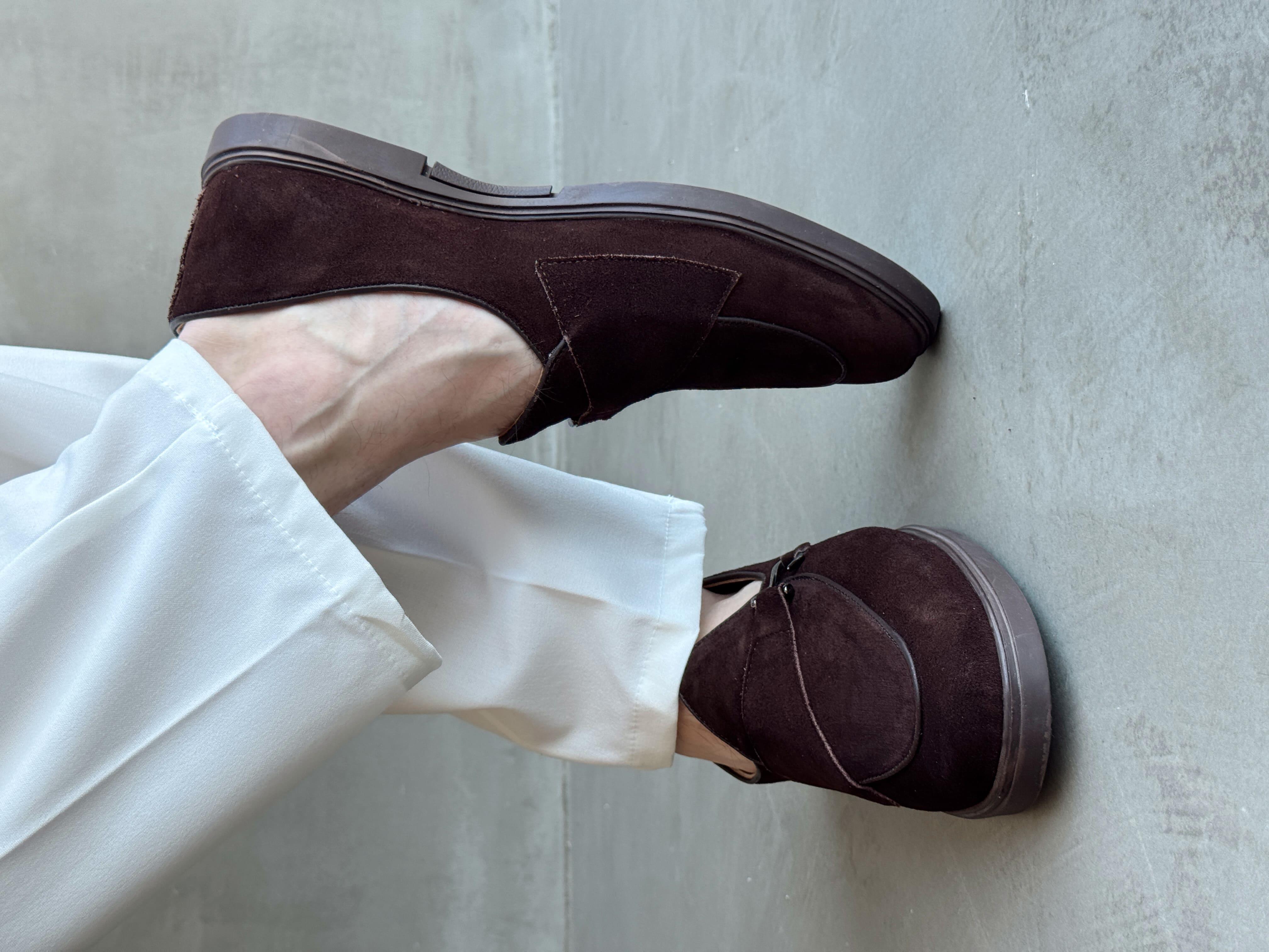 Erkek Ketench Özel Üretim Klasik Model %100 Deri Süet Loafer Ayakkabı-Kahverengi(E1667)Ketench