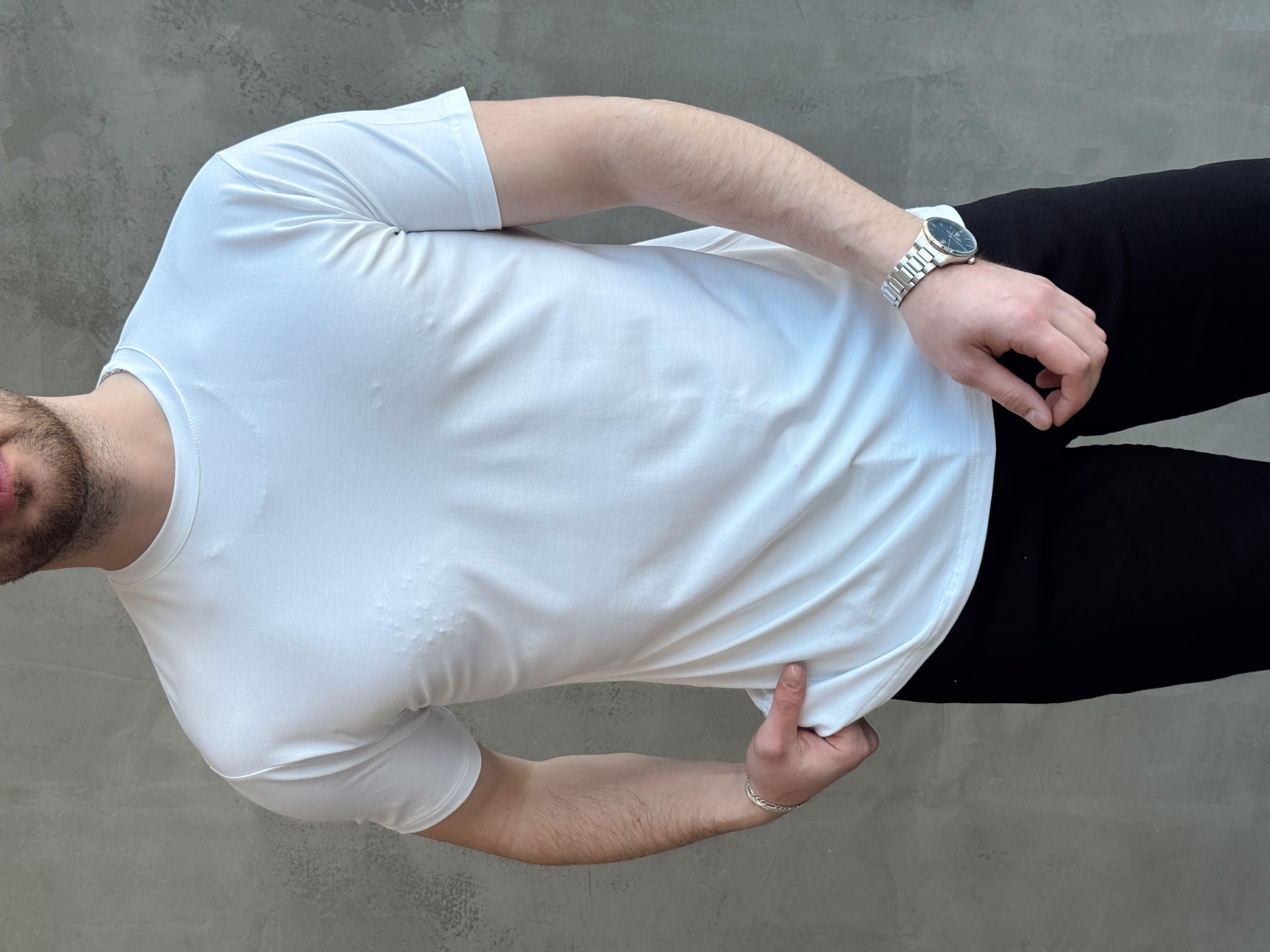 Erkek Ketench Özel Üretim Regular Kalıp Bisiklet Yaka Basic T-Shirt-Beyaz(E1685)Ketench