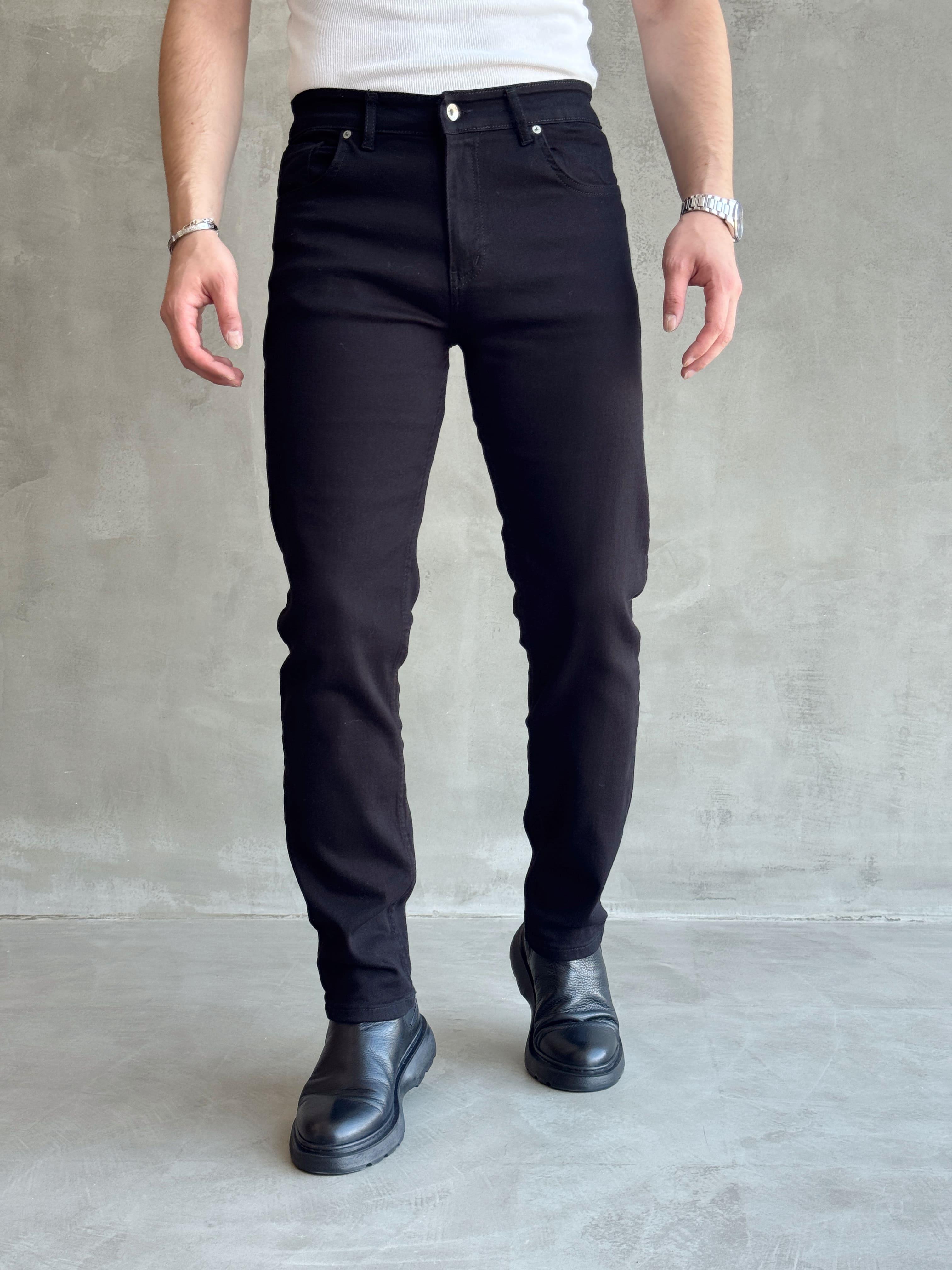 Erkek Premium Kalite Regular Kalıp Kot Pantolon Jeans-Siyah(E1247) TD:911Ketench