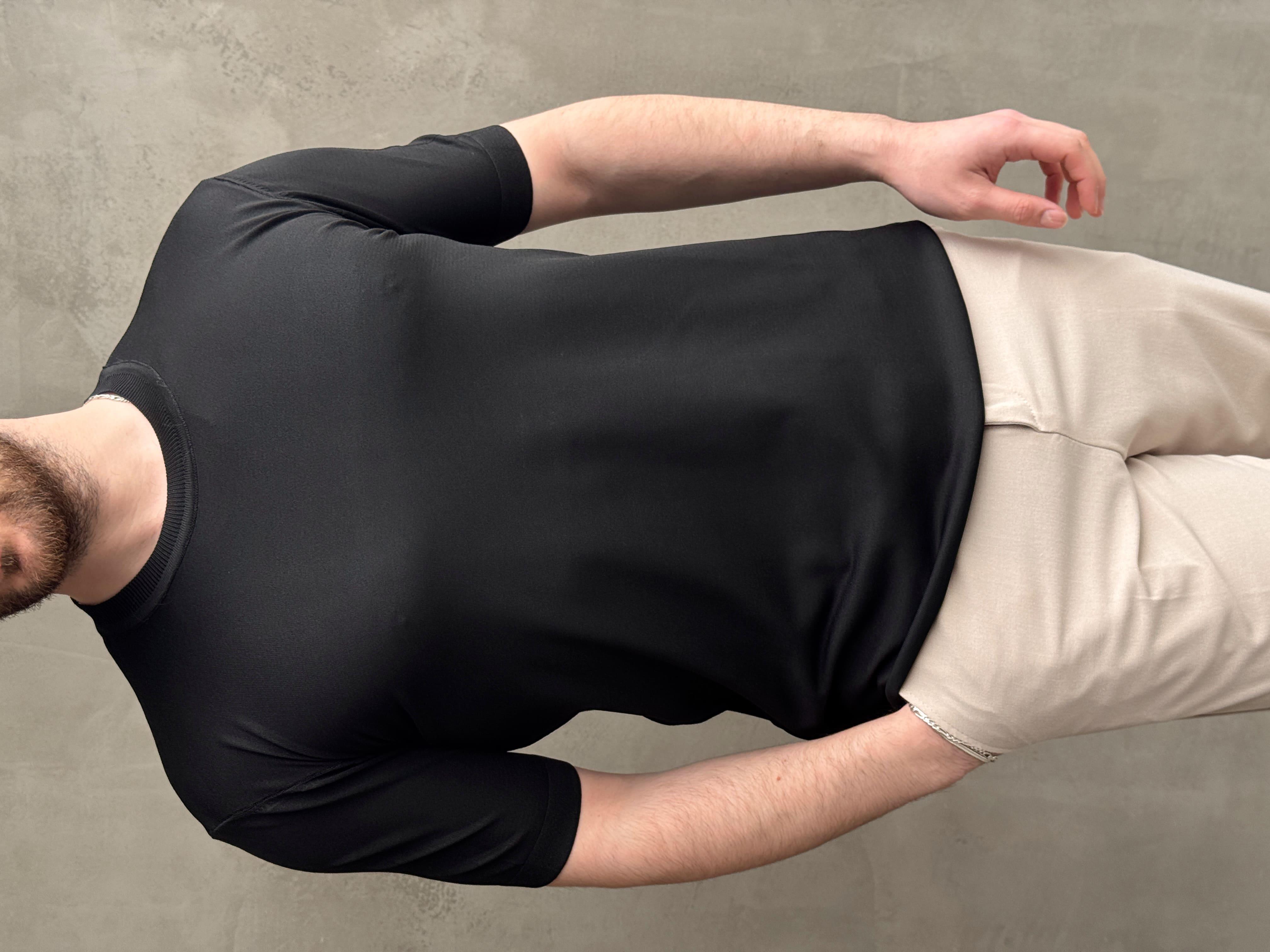 Erkek Premium Model Regular Kalıp Bisiklet Yaka Ribana Detay Triko T-Shirt-Siyah(E1690)Ketench