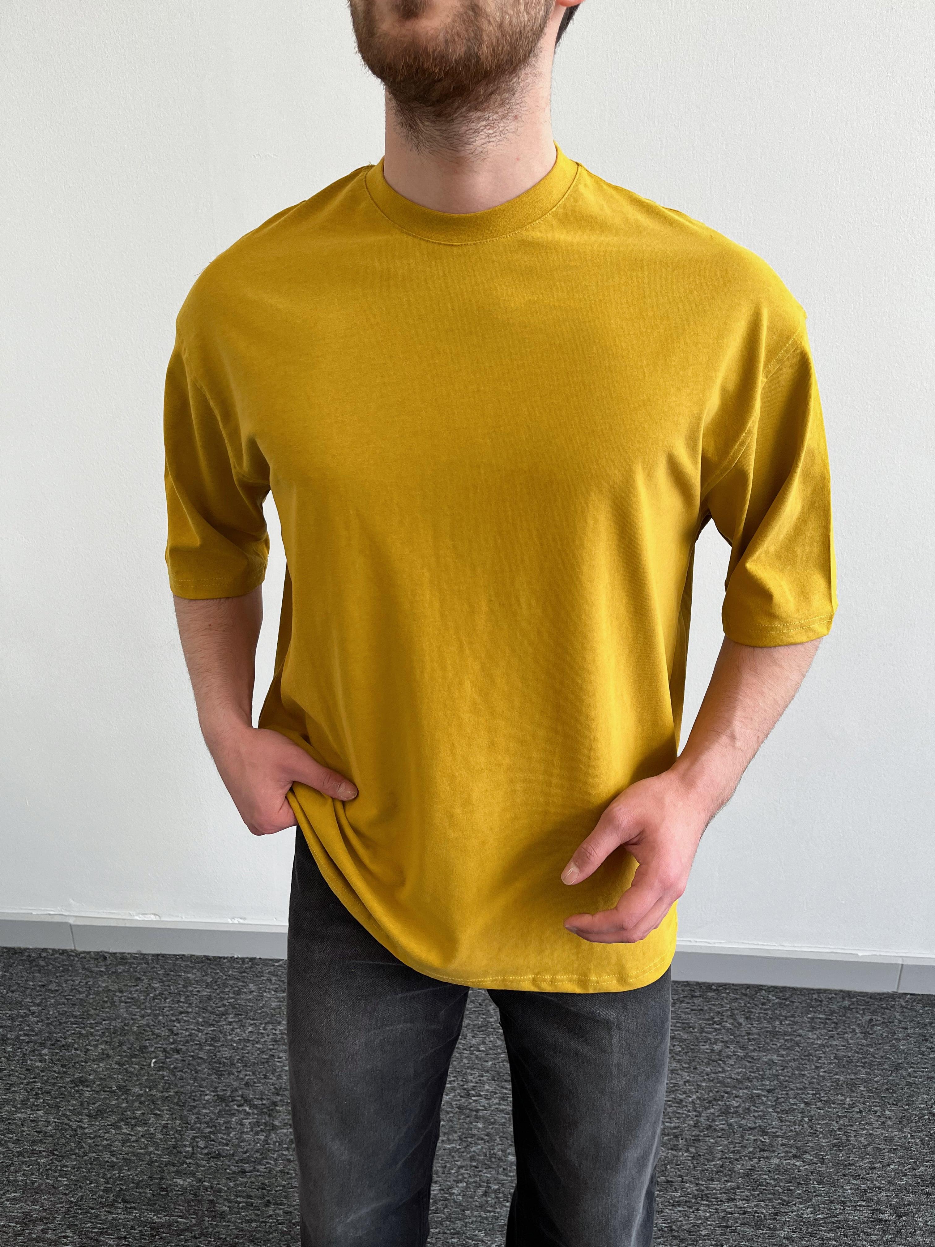Erkek Premium Yüksek Kalite Düz Oversize T-Shirt-Hardal(E1047)Ketench