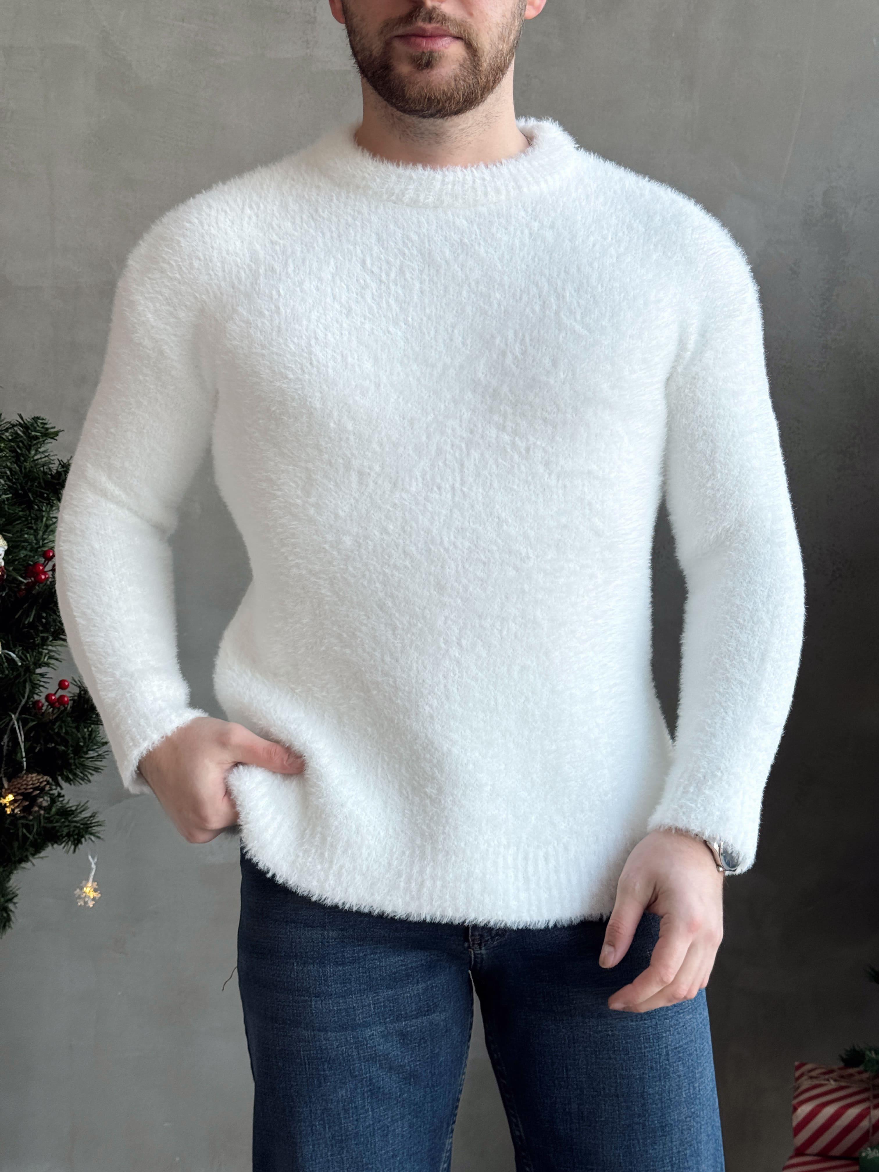 yun ページ Erkek Premium Yüksek Kalite Oversize Kalıp Bisiklet Yaka Yün Kazak