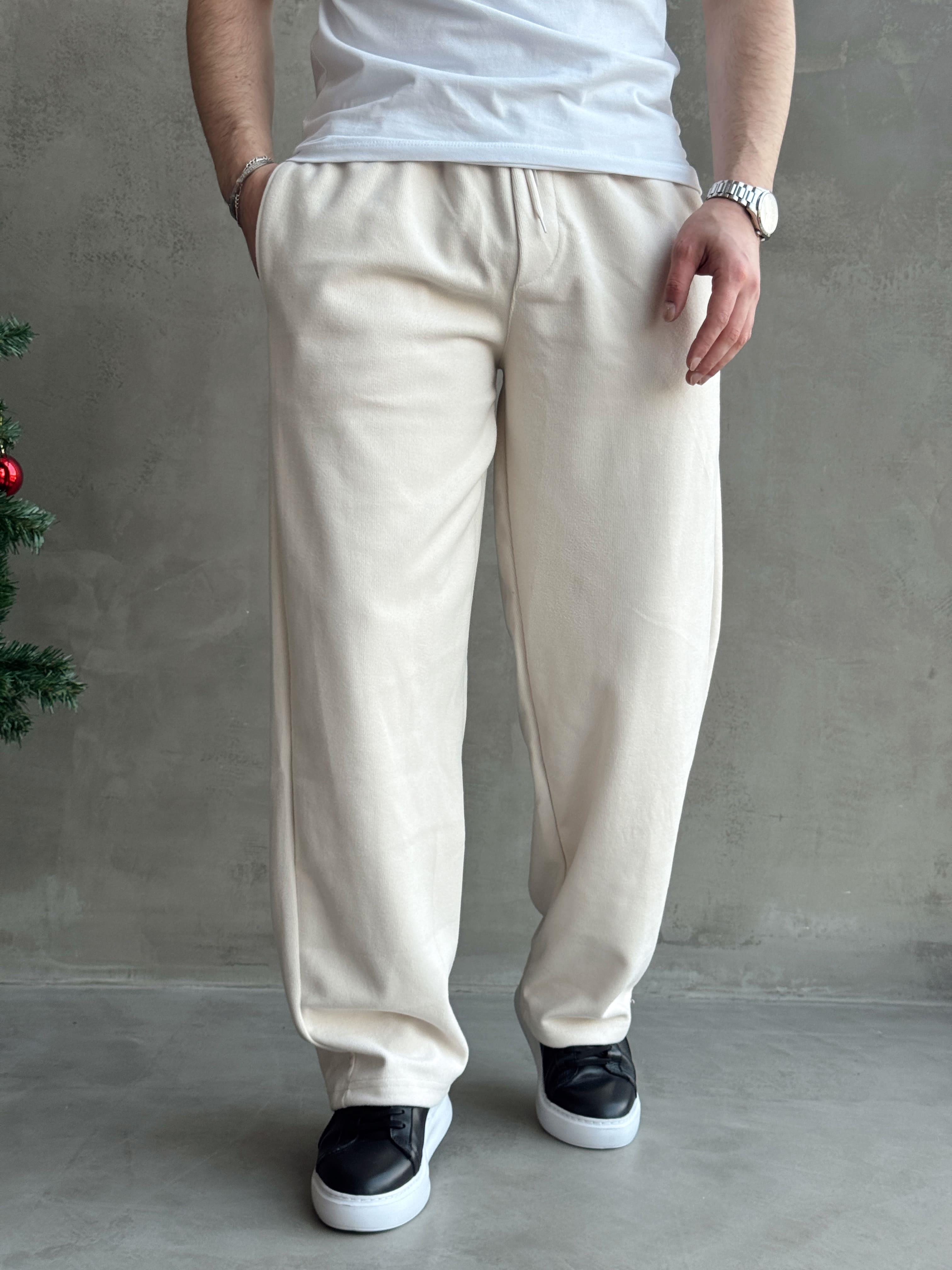 Erkek Yüksek Kalite Baggy Kalıp Eşofman-Bej(E1576)Ketench