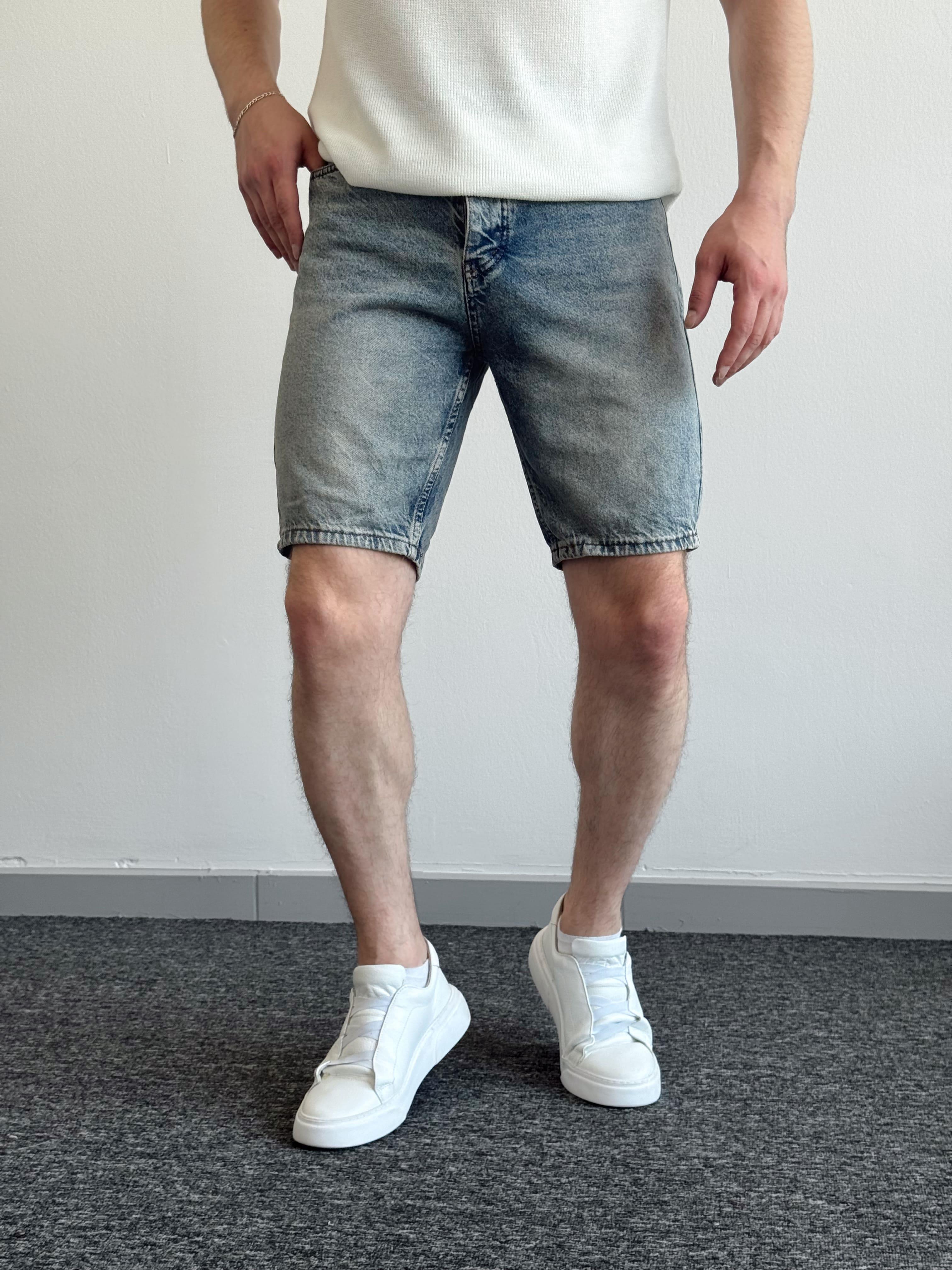 Erkek Yüksek Kalite Oversize Kalıp Denim Şort-Retro(E1422)TD:591Ketench