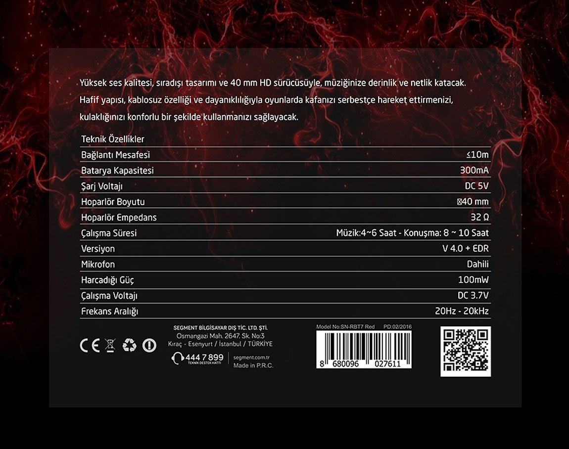SN-RBT7 Gaming Oyuncu Bluetooth Kulaklık 