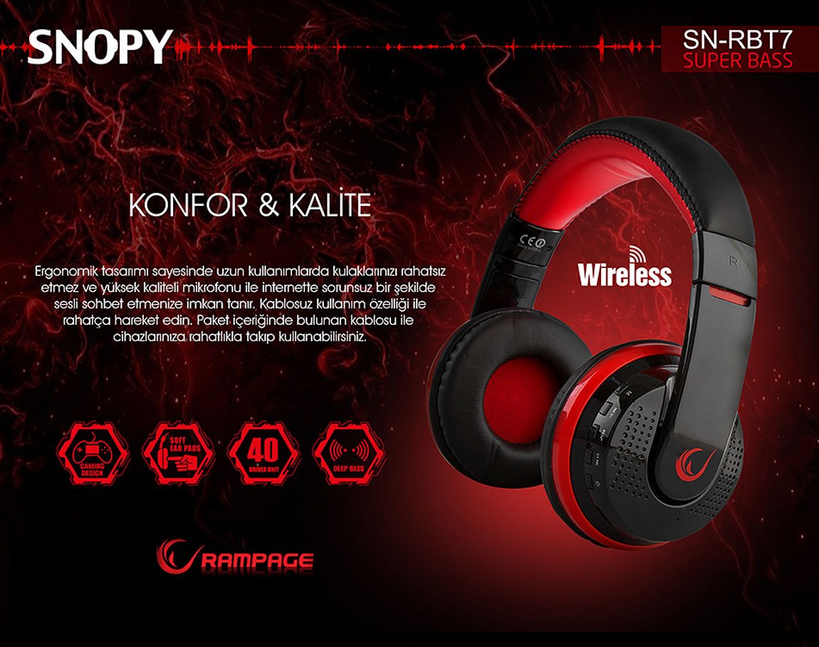  Snopy Rampage SN-RBT7 Gaming Oyuncu Bluetooth Kulaklık 