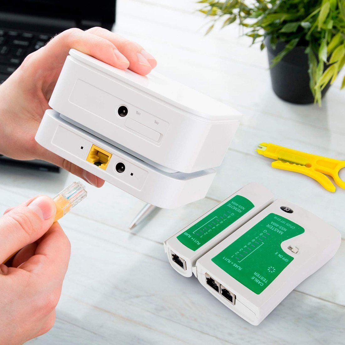 Powermaster PM-15953 RJ9-RJ11-RJ45 3'lü Penseli Kablo Test ve Onarım Seti İçerik