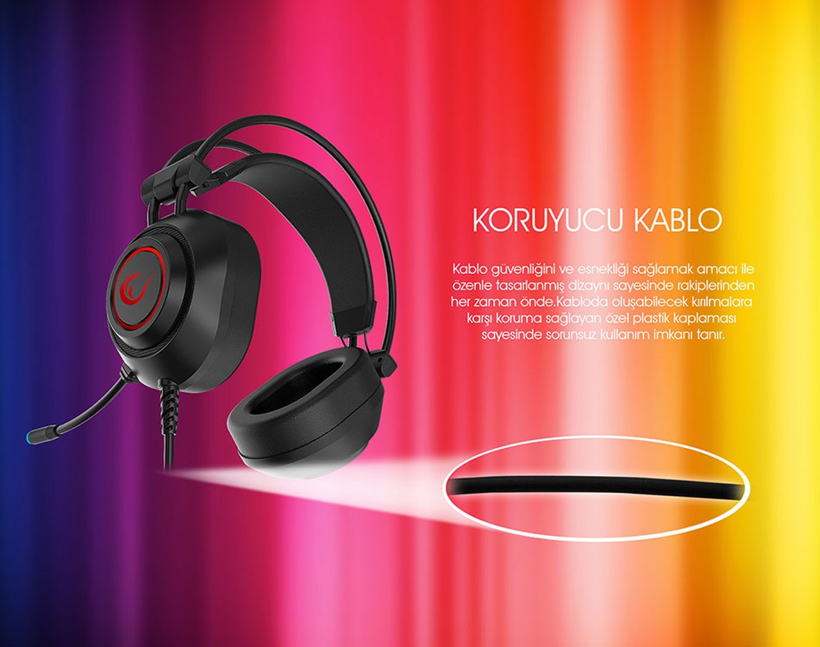  Rampage RM-K19 RAGING PLUS USB 7,1 Version RGB Ledli Gaming Oyuncu Mikrofonlu Kulaklık