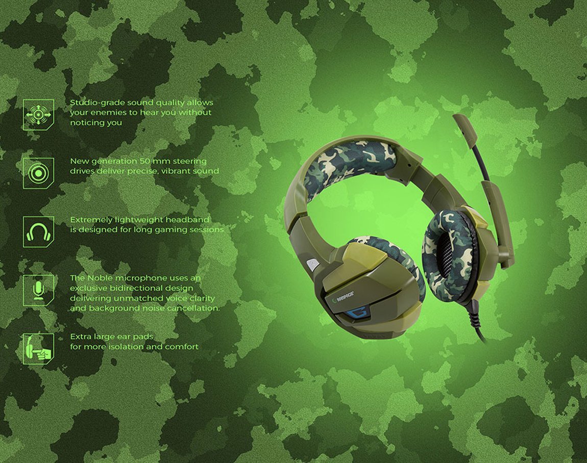 Rampage RM-K5 CAMUFLAJE Kamuflaj Renkli 7.1 Surround Sound System USB Mikrofonlu Gaming Oyuncu Kulaklığı