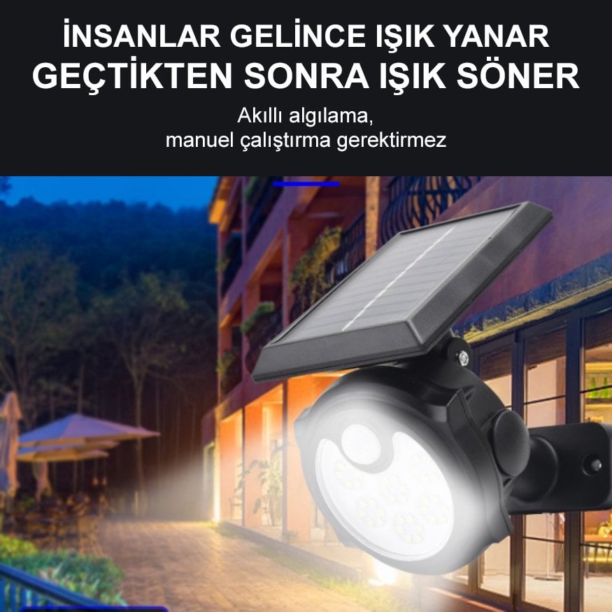 Powermaster SH-1705B 36 Ledli Sensörlü 3 Modlu Solar İndiksiyon Duvar Lambası İçerik