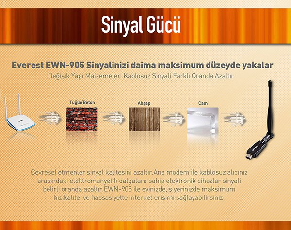Everest EWN-905 300 Mbps USB Kablosuz Adaptör