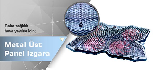 Hiper NC-2000 4 Fanlı Ledli 11''-17.3'' Uyumlu Notebook Soğutucu