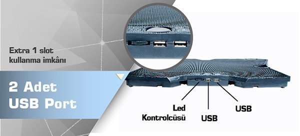 Hiper NC-2000 4 Fanlı Ledli 11''-17.3'' Uyumlu Notebook Soğutucu