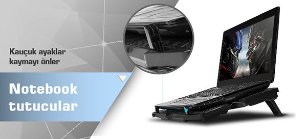 Hiper NC-2000 4 Fanlı Ledli 11''-17.3'' Uyumlu Notebook Soğutucu