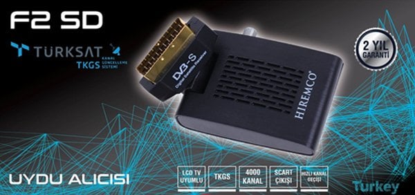 Hiremco F2 SD Mini Scart TKGS'li Uydu Alıcısı