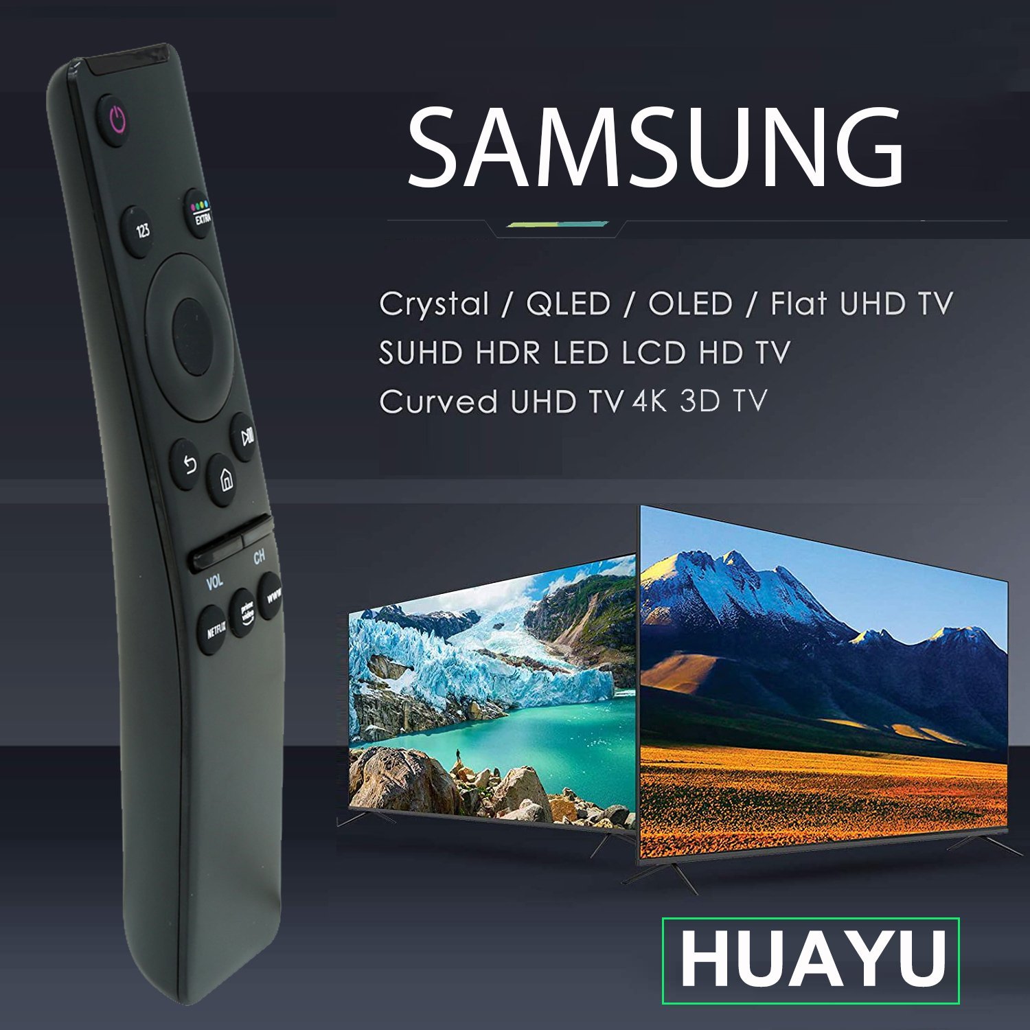 Huayu RM-L1593 Samsung Netflix-Prime Video Tuşlu Lcd Led Tv Sihirli Kumanda