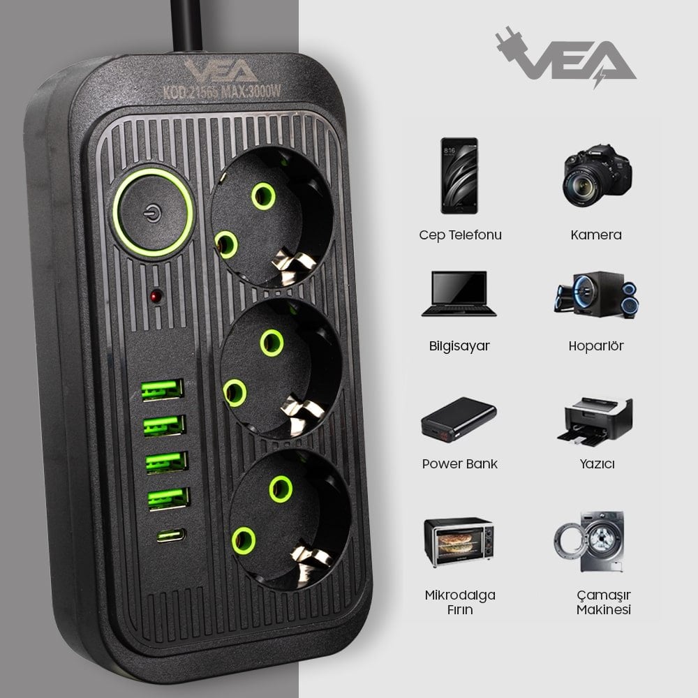 Vea VA-21565 Akım Korumalı Priz Kullanım Alanları