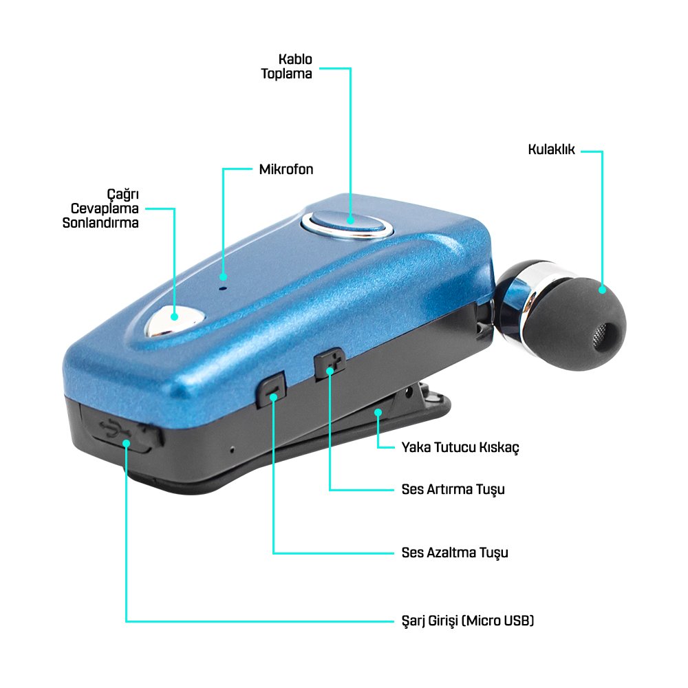 Powermaster AKZ-Q9 Makaralı Bluetooth Kulaklık