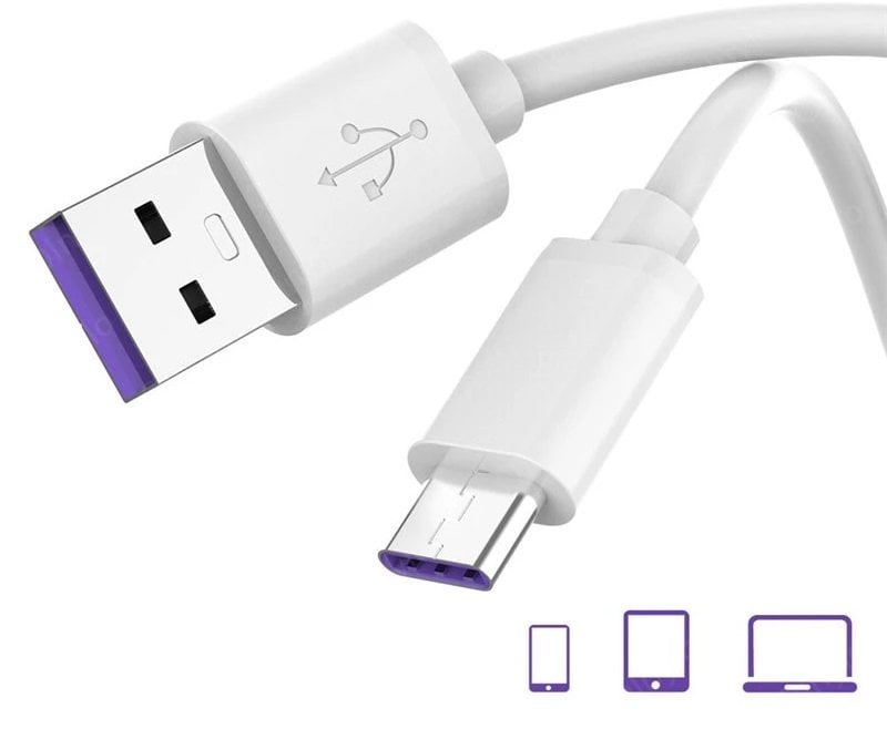 Powermaster PM-18299 Beyaz 5A Hızlı Şarj Destekli USB Type-C Şarj ve Data Kablosu (1 Metre)