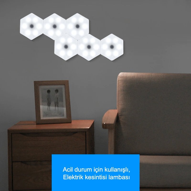 Powermaster MX-359 Tekli Altıgen Kumandalı Pilli Dokunmatik Tezgah Altı LED Aydınlatma