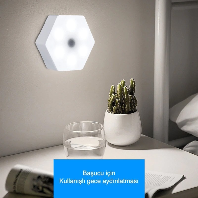 Powermaster MX-359 Tekli Altıgen Kumandalı Pilli Dokunmatik Tezgah Altı LED Aydınlatma